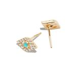Серьга-гвоздик Evil Eye из желтого золота 2