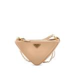 Мини-сумка на плечо Double Symbole Triangle Bag Leather and Jacquard 2