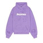 Худи Balenciaga Destroyed Hoodie 'Light Purple/White' 1