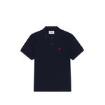 blue cotton polo with Ami De Coeur 1