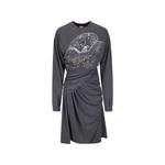graphic-print draped dress 1