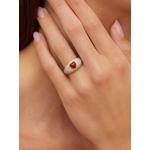Кольцо Mini Bague Dôme Coeur из желтого золота с бриллиантами и агатом 2