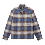Фланелевые рубашки Stussy Brushed Wool Plaid Zip Shirt «Синий» 1