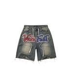 Vale Fest crystal-embellished denim shorts 1