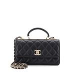 Trendy CC Top Handle Wallet on Chain Quilted Lambskin shoulder bag 1