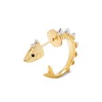 Серьги-кольца Fish Spike с бриллиантами 1