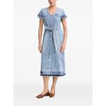 belted button-front denim midi dress 1
