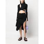 Asymmetric draped black skirt 2