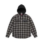 Фланелевые рубашки Supreme Appliqué Hooded Flannel Shirt 'Black' 1