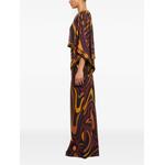 Marmo print silk dress with cape 3