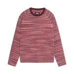 Футболка с длинным рукавом Stussy Textured Knit Contrast Collor Crew 'Red Multi' 1
