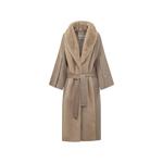 faux-fur trim belted coat 1