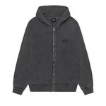 Молнии Stussy Basic Zip Hoodie Pigment Dyed 'Black/Black' 1