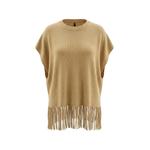 fringe-trim knitted poncho 1