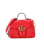 GG Marmont Top Handle Flap Bag Matelasse Leather Mini satchel 1