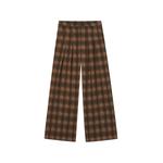 plaid-check pleated trousers 1