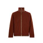 leather-trim fleece coat 1
