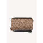 Coach Signature Long C4452 Zip Around Wallet в цвете хаки/черный 1