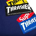 Шорты Supreme x Thrasher Multi Logo Sweatshort 'Washed Navy' 3