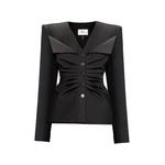 wool-blend ruched blazer 1