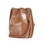 Beat Generation shearling-trim leather bucket bag 2