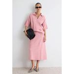 Розовые широкие трикотажные брюки, низ-верх комплект 2