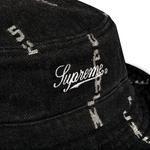 Кепки Supreme Logo Stripe Jacquard Denim Crusher 'Black' 3