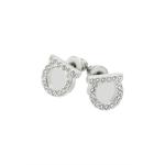 Маленькие серьги FERRAGAMO Gancini с кристаллами серебристого цвета 696577 3