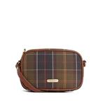 tartan-pattern leather-trim shoulder bag 1