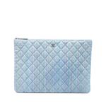 2018 Large Quilted Denim O Case clutch bag 1