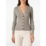 ribbed-knit V-neck cardigan 1