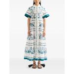 botanical print cotton linen midi shirt dress 2