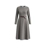 belted long-sleeve midi dress 1