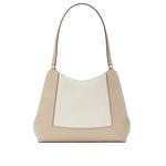 Сумка через плечо Lena Colorblock, большая, трехсекционная, песочный цвет 2