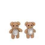 Серьги Woven Mini Bear с перламутром 1