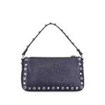 Маленькая сумка на плечо Rockstud из телячьей кожи с заклепками и камнями. 2