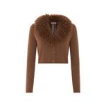Кардиган с воротником из искусственного меха 1
