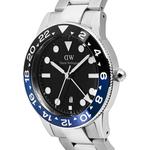 Часы Iconic GMT Link 40mm с черно-синим керамическим безелем, серебристые, мужские, на стальном браслете, DW Official Authentic Original 3