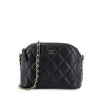 Мини-сумка через плечо CC Dome Zip Clutch with Chain Quilted Caviar 1
