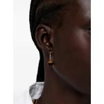 Серьги из желтого золота с бриллиантами и тигровым глазом 2