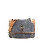 Сумка на плечо Niki Chain Flap Bag Matelasse Chevron Denim with Suede Medium 1