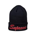 Шапки Supreme x New Era Script Beanie «Navy» 2