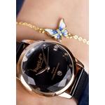 Часы Krystalline Sleek Gold on Black, инкрустированные кристаллами SWAROVSKI® 5