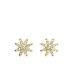 Серьги-гвоздики Petite Starburst из желтого золота с бриллиантами (7.5 мм) 1