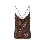 sequin-embellished cowl-neck top 1