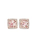 Серьги Petite Chatelaine из розового золота с бриллиантами и морганитом (5 мм) 1