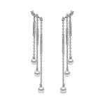 Серьги Sleek из белого золота с жемчугом и бриллиантами 1
