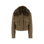 Valiant herringbone faux-fur collar tweed jacket 1