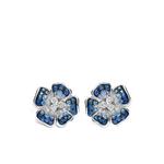 Серьги Flora из белого золота с бриллиантами и сапфирами 1