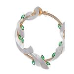 Серьги-кольца Mogra Coronation из желтого золота с изумрудами 2